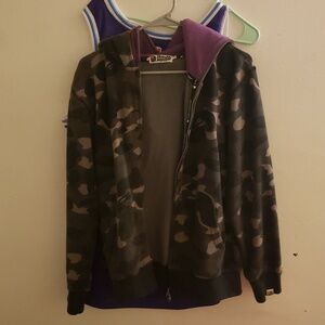 Bape Camouflage Bomber Jacket - Black and Brown